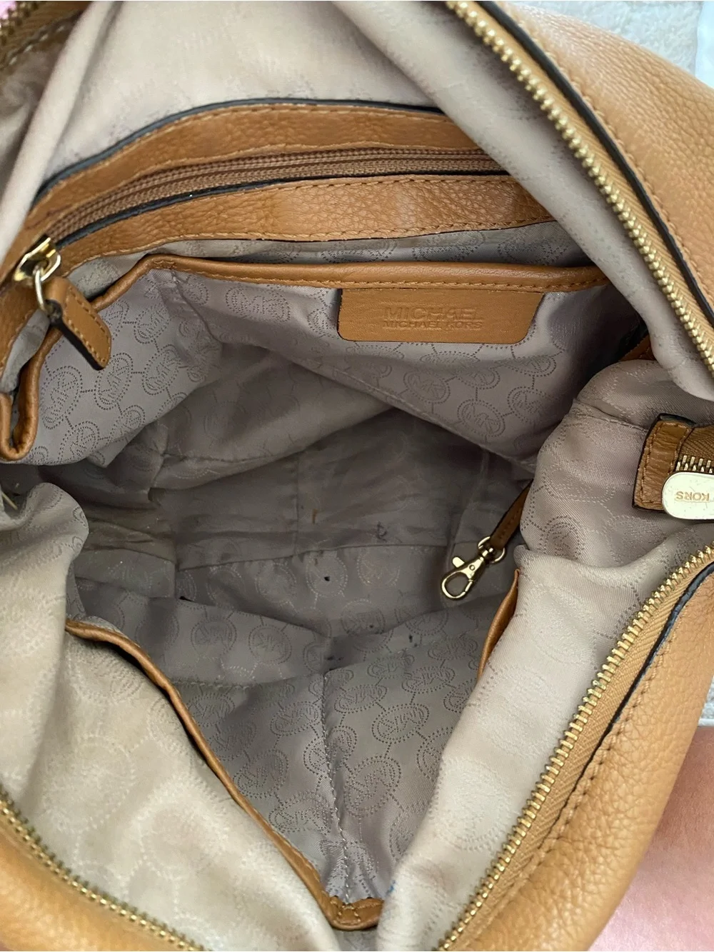 Michael Kors Caramel Brown Pebbled Leather Hobo